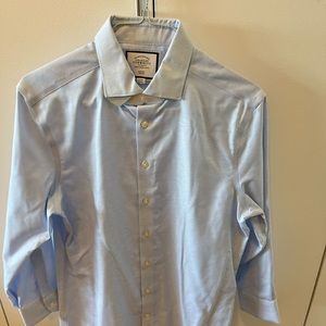 Mens Charles Tyrwhitt slim fit dress shirt blue 16/32